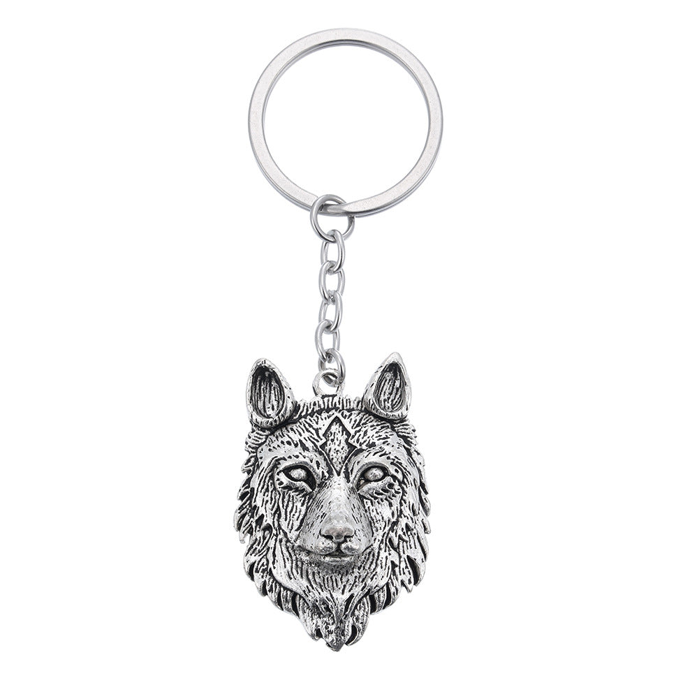 Wholesale Wolf Head Zinc Alloy Keychain
